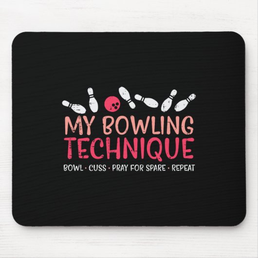 Mein Bowling Technique Fun Spaß Bowler Player Team Mousepad (Vorne)