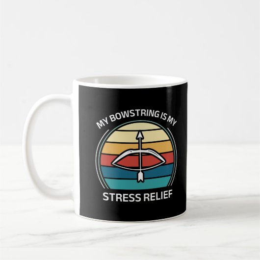 Mein Bowstring ist mein Stresssein | Funny Archery Kaffeetasse (Links)