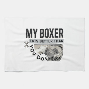Mein Boxer frisst besser als du Hundeliebhaber-Shi Geschirrtuch