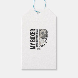 Mein Boxer frisst besser als du T-Shirt für Hundel Geschenkanhänger