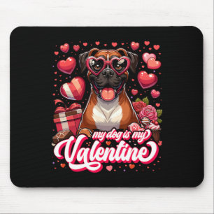 Mein Boxer ist mein Valentins-T-Shirt Hundeliebhab Mousepad