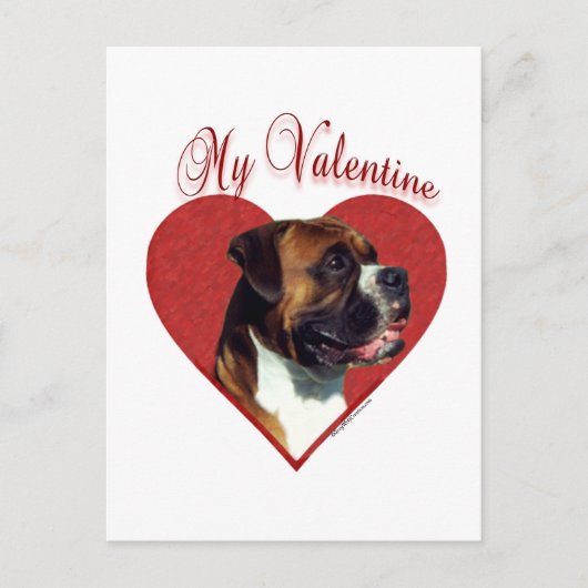 Mein Boxer Valentine Feiertagspostkarte (Vorderseite)