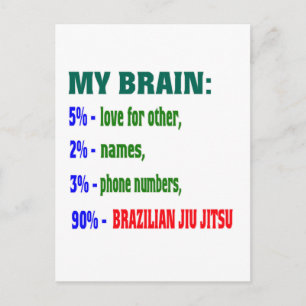 Mein Brain 90 % brasilianischer Jiu Jitsu. Postkarte
