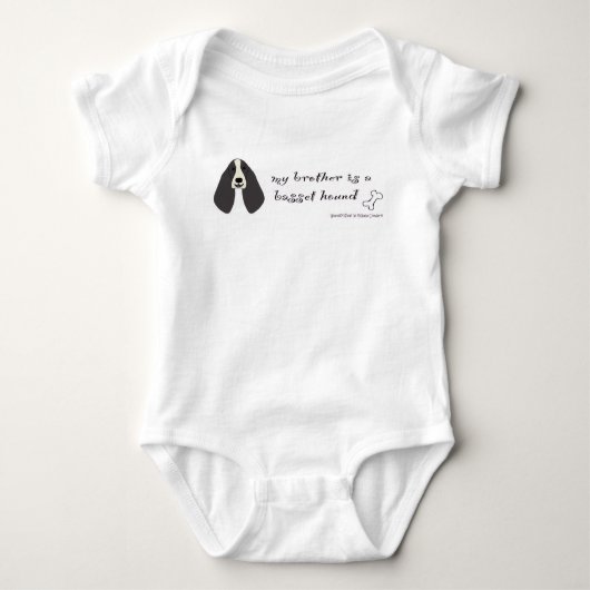 Mein Bruder ist Basset Hound Baby Strampler (Vorderseite)