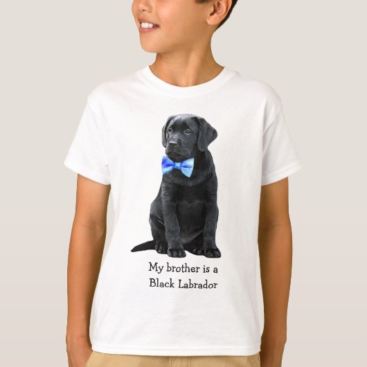 Mein Bruder ist Black Lab - Black Labrador Puppy B T-Shirt (Vorderseite)