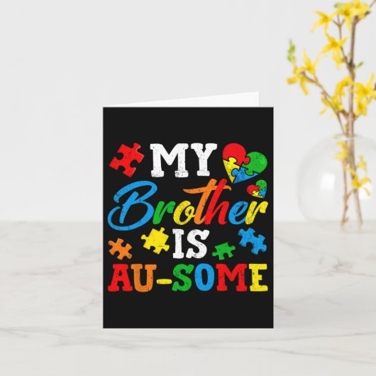 Mein Bruder ist ein Au-etwas-Autismus-Bewusstsein  Karte (Gelbe Blume)