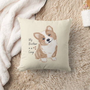 "Mein Bruder ist ein Corgi" Spielender Hund Warm C Kissen
