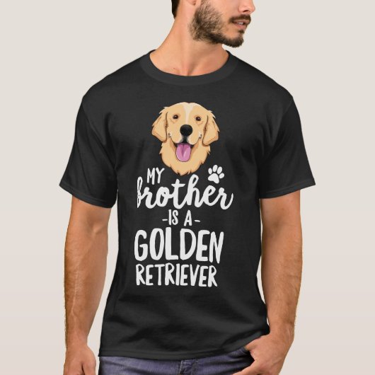 Mein Bruder ist ein Golden Retriever Kid Family Pe T-Shirt (Vorderseite)