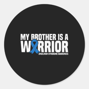 Mein Bruder ist ein Krieger-Angelman-Syndrom Aware Runder Aufkleber