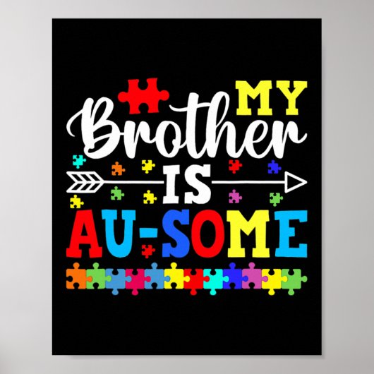 Mein Bruder ist ein paar Autismus-Bewusstseinsgesc Poster (Vorne)