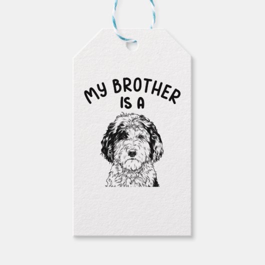 Mein Bruder ist ein Sheepadoodle Funny Doodle Dood Geschenkanhänger (Vorderseite)