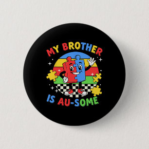 Mein Bruder ist großartig Retro Autismus-Bewusstse Button