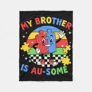 Mein Bruder ist großartig Retro Autismus-Bewusstse Fleecedecke