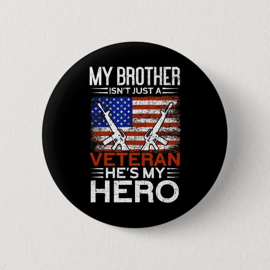 Mein Bruder ist mein herostolzer amerikanischer Ve Button (Vorderseite)