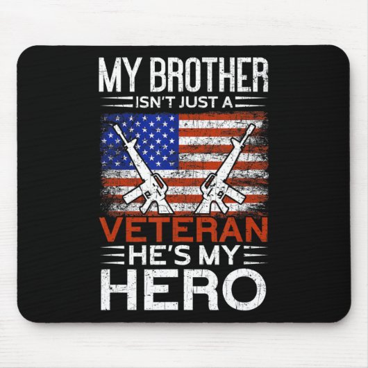 Mein Bruder ist mein herostolzer amerikanischer Ve Mousepad (Vorne)