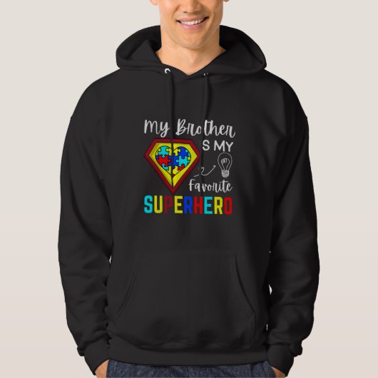 Mein Bruder ist mein Lieblingsheld Autismus Awaren Hoodie (Vorderseite)