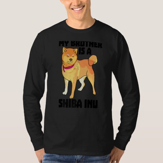 Mein Bruder ist Shiba Inu Funny Women Jagd Hund Lo T-Shirt (Vorderseite)