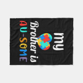 Mein Bruder ist sich der Autismus bewusst Fleecedecke (Vorderseite (Horizontal))