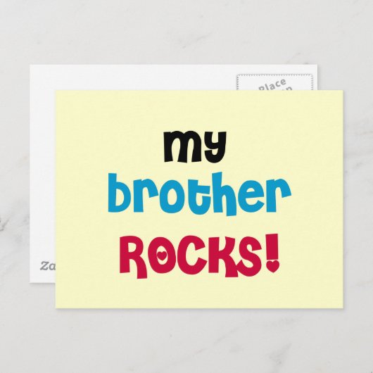 Mein Bruder Rocks T - Shirt und Geschenke Postkarte (Vorne/Hinten)