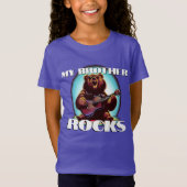 Mein Bruder rockt! Farbenfroher Bär T-Shirt (Vorderseite)