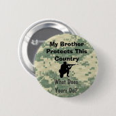 Mein Bruder schützt diese Land-Gewohnheit Button (Vorne & Hinten)