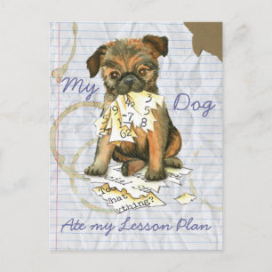 Mein Brüsseler Griffon Ate My Lesson Plan Postkarte
