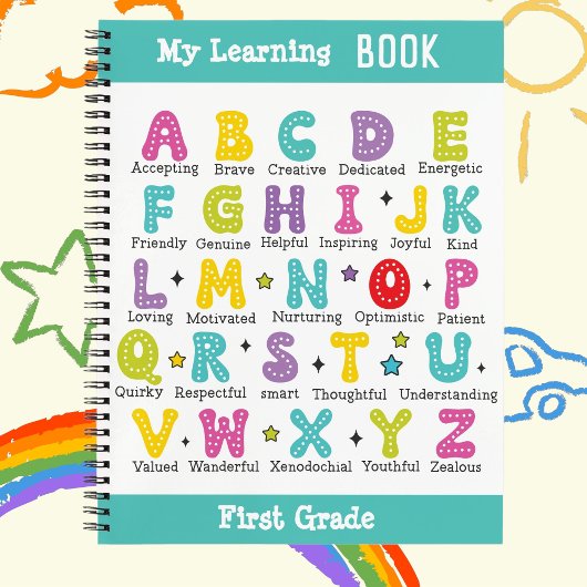 Mein Buch individuelle Name in bunten Buchstaben