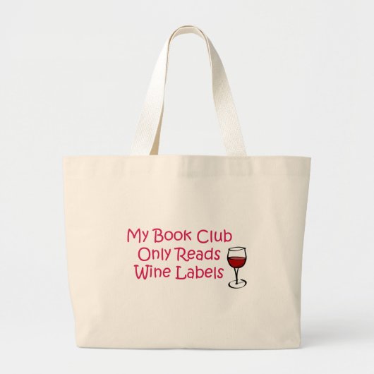 Mein Buchclub liest nur Weinetiketten Jumbo Stoffbeutel (Vorne)
