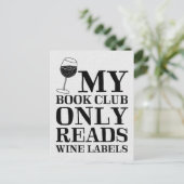 Mein Buchclub liest nur Weinetiketten Postkarte (Stehend Vorderseite)