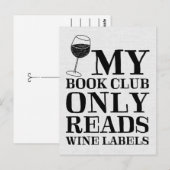 Mein Buchclub liest nur Weinetiketten Postkarte (Vorne/Hinten)