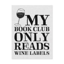 Mein Buchclub liest nur Weinetiketten Postkarte