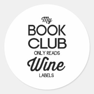 Mein Buchclub liest nur Weinetiketten Runder Aufkleber