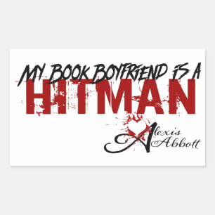 Mein Buchfreund ist ein Hitman Rechteckiger Aufkleber