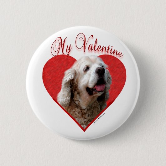 Mein Buff Cocker Spaniel Valentine Button (Vorderseite)