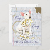 Mein Bull Terrier Ate My Lessingplan Postkarte (Vorne/Hinten)