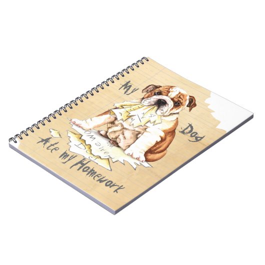 Mein Bulldog hat meine Hausaufgaben aufgetragen Notizblock (Linke Seite)