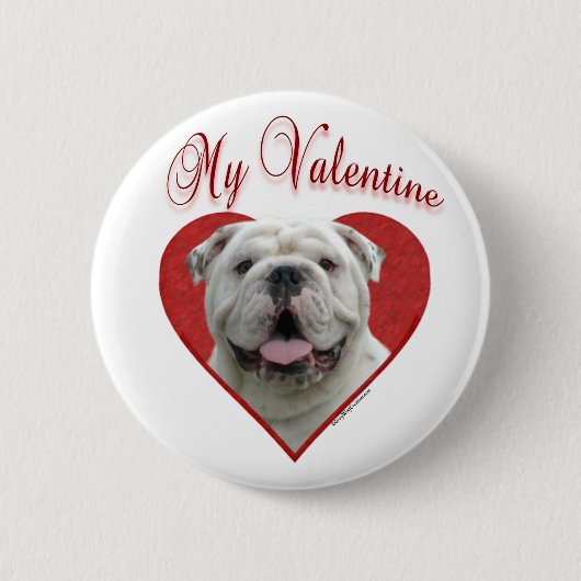 Mein Bulldog Valentine Button (Vorderseite)