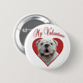 Mein Bulldog Valentine Button (Vorne & Hinten)
