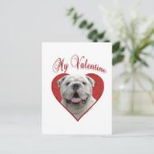 Mein Bulldog Valentine Feiertagspostkarte (Stehend Vorderseite)