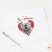 Mein Bulldog Valentine Runder Aufkleber (Umschlag)
