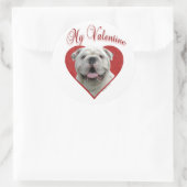 Mein Bulldog Valentine Runder Aufkleber (Tasche)