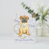 Mein Bullmastiff hat meinen Lektionsplan aufgegrif Postkarte (Stehend Vorderseite)