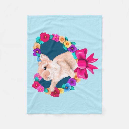 Mein Bunny Valentine Fleecedecke (Vorderseite)