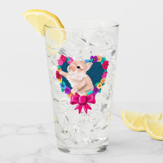 Mein Bunny Valentine Glas (Vorderseite Ice)