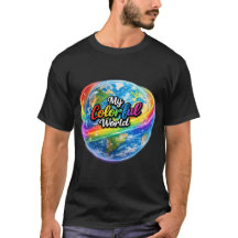 Mein buntes Welt-Regenbogen-Globus-T-Shirt – Leben