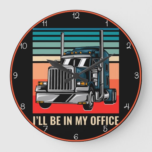 Mein Büro: Die Domäne moderner Lastkraftwagen Große Wanduhr (Vorderseite)