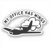 Mein Büro hat ein Wingdesign Aufkleber (Vorderseite)