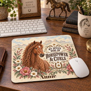 Mein Büro läuft auf Pferdestärken und Locken Bashk Mousepad