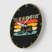 Mein Büro: Retro Trucker's Domain Große Wanduhr (Winkel)