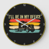Mein Büro: Retro Trucker's Domain Große Wanduhr (Vorderseite)